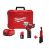 Milwaukee 2462-22-2457-20 M12 12V Cordless 1/4 in. Hex Impact Driver Combo Kit with M12 3/8 in. Ratchet (Tool-Only)