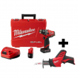 Milwaukee 2503-22-2420-20 M12 FUEL 12V Lithium-Ion Brushless Cordless 1/2 in. Drill Driver Kit with M12 HACKZALL
