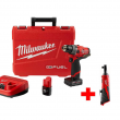 Milwaukee 2503-22-2457-20 M12 FUEL 12V Lithium-Ion Brushless Cordless 1/2 in. Drill Driver Kit with M12 3/8 in. Ratchet
