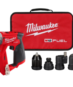 Milwaukee 2505-20 M12 FUEL 12-Volt Lithium-Ion Brushless Cordless 4-in-1 Installation 3/8 in. Drill Driver with 4 Tool Head (Tool-Only)