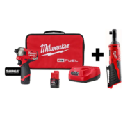 Milwaukee 2551-22-2457-20 M12 FUEL SURGE 12V Lithium-Ion Brushless Cordless 1/4 in. Hex Impact Driver Compact Kit w/ M12 3/8 in. Ratchet