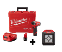 Milwaukee 2553-22-2364-20 M12 FUEL 12V Lithium-Ion Brushless Cordless 1/4 in. Hex Impact Driver Kit W/ M12 LED Flood Light