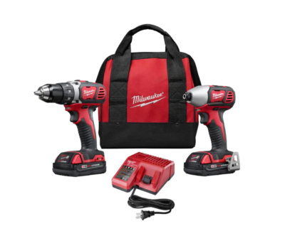 Milwaukee 2691-22 M18 18V Lithium-Ion Cordless Drill Driver/Impact Driver Combo Kit (2-Tool) W/ Two 1.5Ah Batteries, Charger Tool Bag