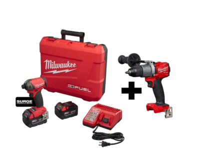 Milwaukee 2760-22-2804-20 M18 FUEL SURGE 18V Lithium-Ion Brushless Cordless 1/4 in. Hex Impact Driver Kit W/ M18 FUEL Hammer Drill
