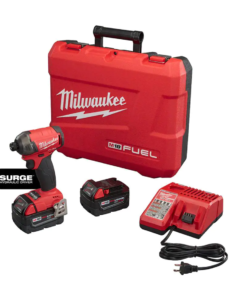 Milwaukee 2760-22 M18 FUEL SURGE 18V Lithium-Ion Brushless Cordless 1/4 in. Hex Impact Driver Compact Kit with Two 5.0 Ah Batteries