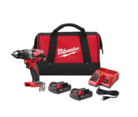 Milwaukee 2801-22CT M18 18-Volt Lithium-Ion Brushless Cordless 1/2 in. Compact Drill/Driver Kit with (2) 2.0 Ah Batteries, Charger and Case