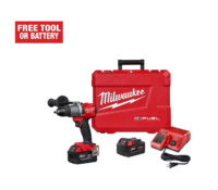 Milwaukee 2804-22 M18 Fuel 18-Volt Lithium-Ion Brushless Cordless 1/2 in. Hammer Drill Driver Kit with Two 5.0 Ah Batteries and Hard Case