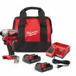 Milwaukee 2850-22CT M18 18V Lithium-Ion Brushless Cordless 1/4 in. Impact Driver Kit with Two 2.0 Ah Batteries, Charger and Hard Case