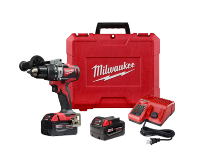 Milwaukee 2902-22 M18 18-Volt Lithium-Ion Brushless Cordless 1/2 in. Compact Hammer Drill/Driver Kit w/Two 4.0Ah Batteries and Hard Case