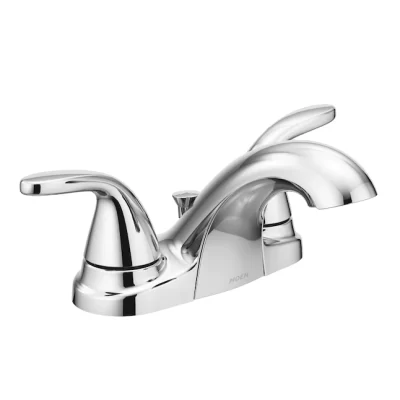 Moen  Adler Chrome 2-handle 4-in Centerset WaterSense Bathroom Sink Faucet with Drain (Chrome)
