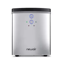 NewAir NIM033SS00 Portable Countertop Ice Maker, Silver | 33 lbs. Of Ice A Day, Ice Cubes Ready In 8 Minutes With 2 Ice Bullet Sizes | Ideal For Home, Office, Bar, RV