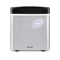 NewAir Portable Ice Maker 50 lb. Daily, 12 Cubes in Under 7 Minutes - Compact Countertop Design - 3 Size Bullet Shaped Ice - For Kitchen/Office/RV/Bar - Stainless Steel - AI-215SS