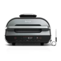 Ninja FG551 Foodi Smart XL 6-in-1 Indoor Grill with Air Fry, Roast, Bake, Broil & Dehydrate, Smart Thermometer, Black/Silver