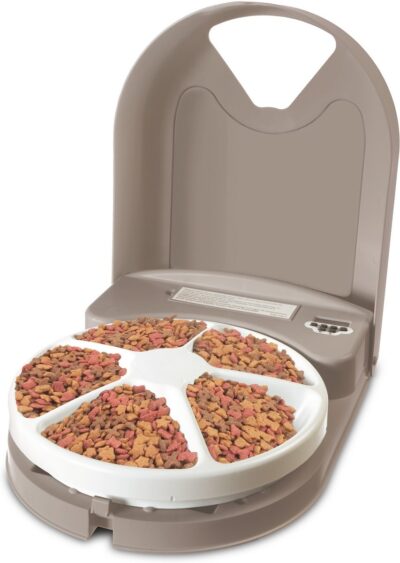 PetSafe Eatwell 5-Meal Automatic Cat & Dog Feeder - Tray Automatically Rotates According to User Programming to Deliver Pre-Planned Meals at Precise Times