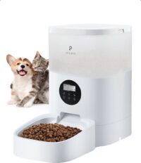 Petlibro Automatic Dog & Cat Feeder, Timed Cat Feeder with Desiccant Bag for Pet Dry Food, Programmable Portion Control 1-4 Meals per Day & 10s Voice Recorder for Cats and Dogs 17-cup (White)