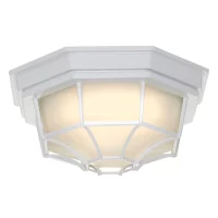 Portfolio  11.25-in W White Outdoor Flush Mount Light ENERGY STAR