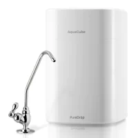PureDrop CUW4 Tankless 0.01μm Compact Ultra-Filtration Under Sink Water Filter System, 4-Stage High Capacity for Sink, RV, and More, White