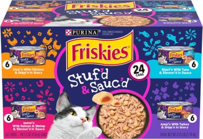Purina Friskies Stuf'd and Sauc'd Gravy Wet Cat Food 5.5-oz can, pack of 24