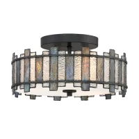 Quoizel  Sentry 3-Light 14-in Black Incandescent Semi-flush Mount Light