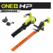 RYOBI P21120-HDG ONE+ HP 18V Brushless 110 MPH 350 CFM Cordless Jet Fan Leaf Blower & 22 in. Hedge Trimmer with 4.0 Ah Battery & Charger