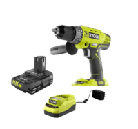 RYOBI P214-PSK005 ONE+ 18V Cordless 1/2 in. Hammer Drill/Driver with Handle with 2.0 Ah Battery and Charger