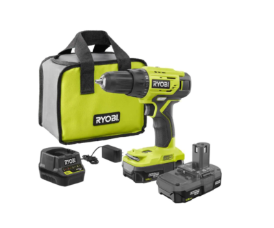 RYOBI P215K1 ONE+ 18V Lithium-Ion Cordless 1/2 in. Drill/Driver Kit with (2) 1.5 Ah Batteries, Charger, and Bag