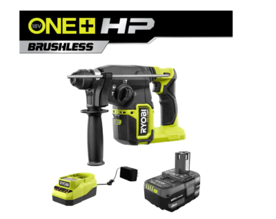 RYOBI P223K1 ONE+ HP 18V Brushless Cordless 1 in. SDS Plus Rotary Hammer Kit with (1) 4.0 Ah Battery and Charger