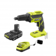 RYOBI P225-PSK005 ONE+ 18V Brushless Cordless Drywall Screw Gun with 2.0 Ah Battery and Charger