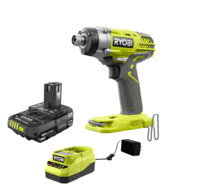 RYOBI P237-PSK005 ONE+ 18V Cordless 3-Speed 1/4 in. Hex Impact Driver with 2.0 Ah Battery and Charger