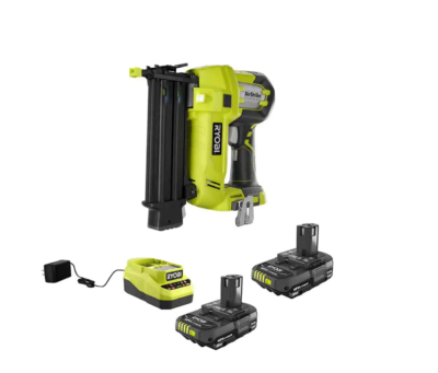 RYOBI P320-PCL202KN ONE+ 18V 18-Gauge Cordless AirStrike Brad Nailer with (2) 2.0 Ah Batteries and Charger