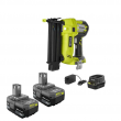 RYOBI P320-PCL204KN ONE+ 18V 18-Gauge Cordless AirStrike Brad Nailer with (2) 4.0 Ah Batteries and Charger