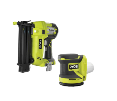 RYOBI P320-PCL406B ONE+ 18V Cordless 2-Tool Combo Kit with 18-Gauge Brad Nailer and 5 in. Random Orbit Sander (Tools Only)