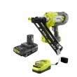 RYOBI P330-PSK005 ONE+ 18V Cordless AirStrike 15-Gauge Angled Finish Nailer and 2.0 Ah Compact Battery and Charger Starter Kit