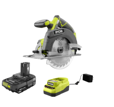 RYOBI P507-PSK005 ONE+ 18V Cordless 6-1/2 in. Circular Saw with 2.0 Ah Battery and Charger