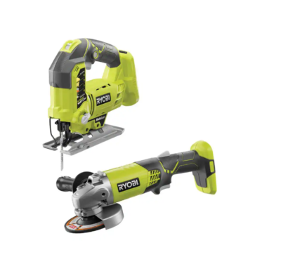 RYOBI P5231-P421 ONE+ 18V Lithium-Ion Cordless Orbital Jig Saw and 4-1/2 in. Angle Grinder (Tools Only)