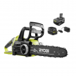 RYOBI P549 ONE+ 18V Brushless 12 in. Cordless Battery Chainsaw with 4.0 Ah Battery and Charger