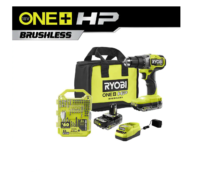 RYOBI PBLDD01K-A986501 ONE+ HP 18V Brushless Cordless 1/2 in. Drill/Driver Kit w/(2) Batteries, Charger, Bag, & Drill and Drive Kit (65-Piece)
