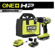 RYOBI PBLDD01K ONE+ HP 18V Brushless Cordless 1/2 in. Drill/Driver Kit with (2) 2.0 Ah HIGH PERFORMANCE Batteries, Charger, and Bag