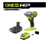 RYOBI PBLID01B-PSK005 ONE+ HP 18V Brushless Cordless 1/4 in. Impact Driver with 2.0 Ah Battery and Charger