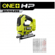RYOBI PBLJS01B-A14AK101 ONE+ HP 18V Brushless Cordless Jig Saw (Tool Only) with All Purpose Jig Saw Blade Set (10-Piece)