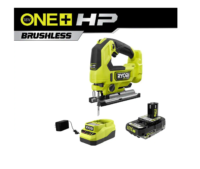 RYOBI PBLJS01K1 ONE+ HP 18V Brushless Cordless Jigsaw Kit with 2.0 Ah HIGH PERFORMANCE Battery and Charger
