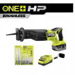 RYOBI PBLRS01K1-A233501 ONE+ HP 18V Brushless Cordless Reciprocating Saw Kit with 4.0Ah Battery, Charger & Reciprocating Saw Blade Set (35Piece)