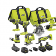 RYOBI PCK600KN ONE+ 18V Cordless 8-Tool Combo Kit with 3 Batteries and Charger