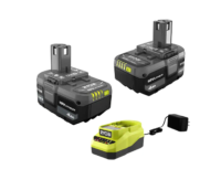 RYOBI PCL204KN ONE+ 18V Lithium-Ion 4.0 Ah Battery (2-Pack) with 18V Charger