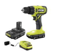 RYOBI PCL206K2 ONE+ 18V Cordless 1/2 in. Drill/Driver Kit with (2) 1.5 Ah Batteries and Charger