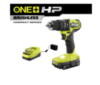 RYOBI PSBHM01K ONE+ HP 18V Brushless Cordless Compact 1/2 in. Hammer Drill Kit with (1) 1.5 Ah Battery and Charger