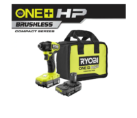RYOBI PSBID01K ONE+ HP 18V Brushless Cordless Compact 1/4 in. Impact Driver Kit with (2) 1.5 Ah Batteries, Charger and Bag