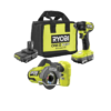 RYOBI PSBID01K-PSBCS02B ONE+ HP 18V Brushless Cordless Compact 1/4 in. Impact Driver and Cut-Off Tool, (2) 1.5 Ah Batteries, Charger, and Bag