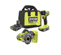 RYOBI PSBID01K-PSBCS02B ONE+ HP 18V Brushless Cordless Compact 1/4 in. Impact Driver and Cut-Off Tool, (2) 1.5 Ah Batteries, Charger, and Bag