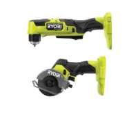 RYOBI PSBRA02B-PSBCS02B ONE+ HP 18V Brushless Cordless Compact 2-Tool Combo Kit with 3/8 in. Right Angle Drill and Cut-Off Tool (Tools Only)